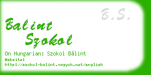 balint szokol business card